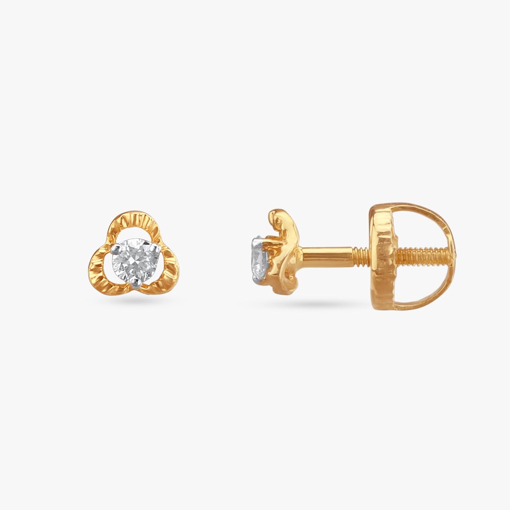 Twinkling Love Diamond Stud Earrings For Kids,,hi-res image number null