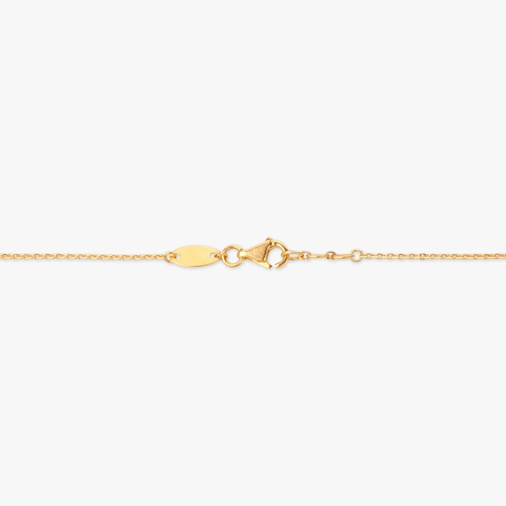 Textured Floral Gold Pendant with Chain,,hi-res image number null