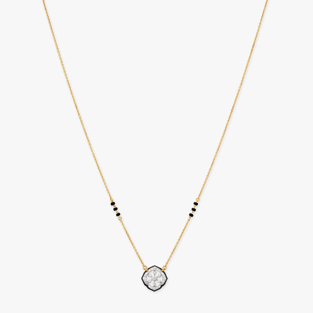 Floral Orbit Diamond Mangalsutra,,hi-res image number null