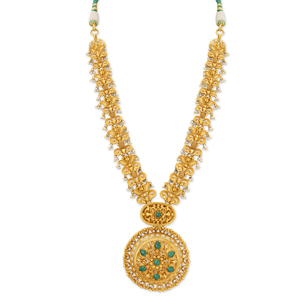 Elaborate Verdant Gold Necklace Set,,hi-res image number null