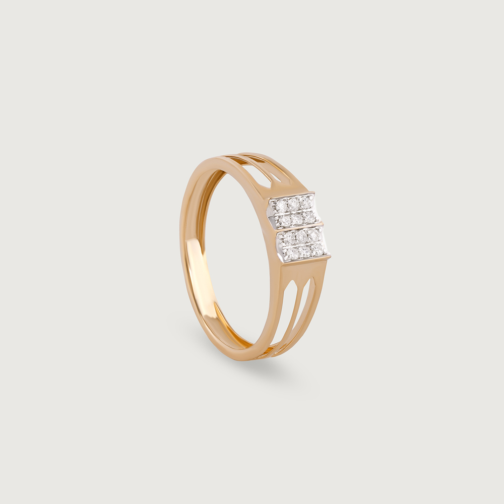 Minimalist Vibes Gold & Diamond Ring for Men,,hi-res image number null