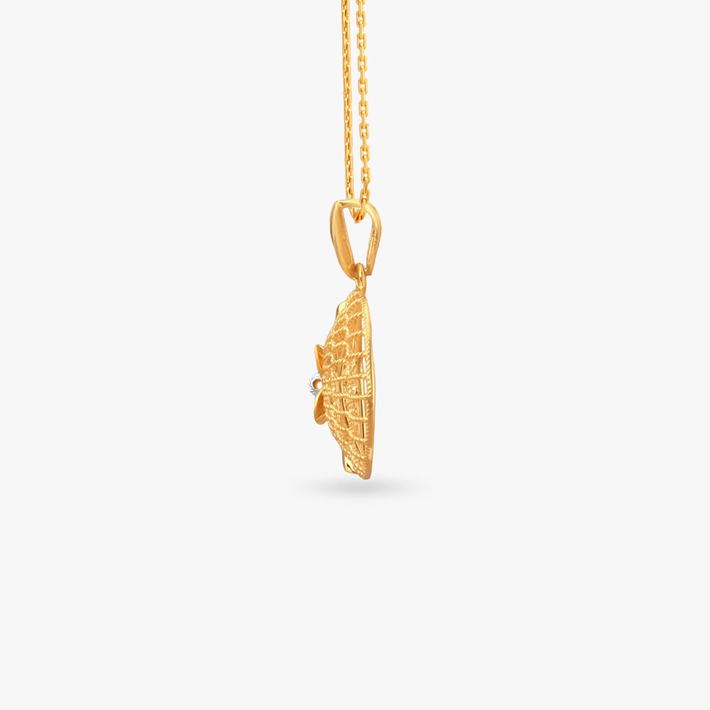 Sculpted Bloom Gold Pendant,,hi-res image number null