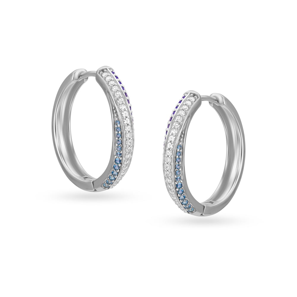 Silver hoop on sale earrings tanishq
