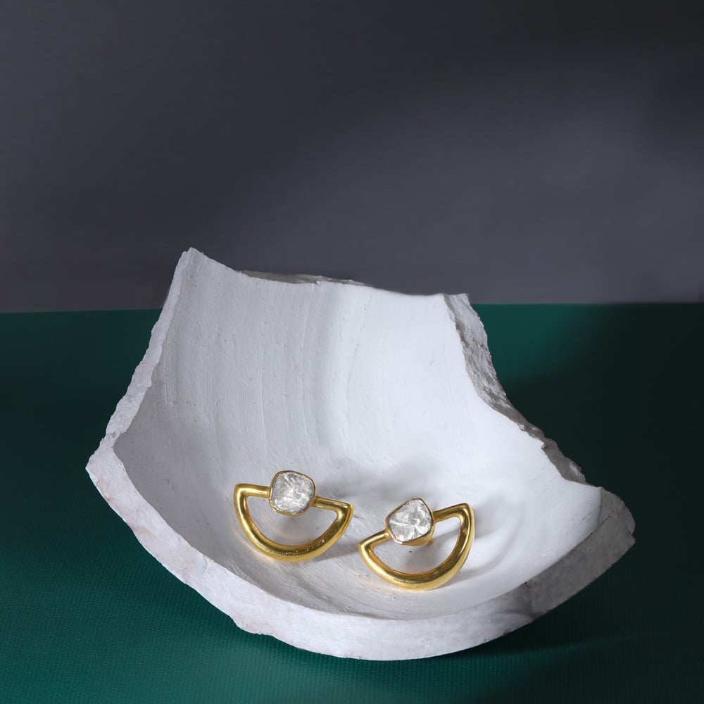 Half Moon Stud Earrings,,hi-res image number null