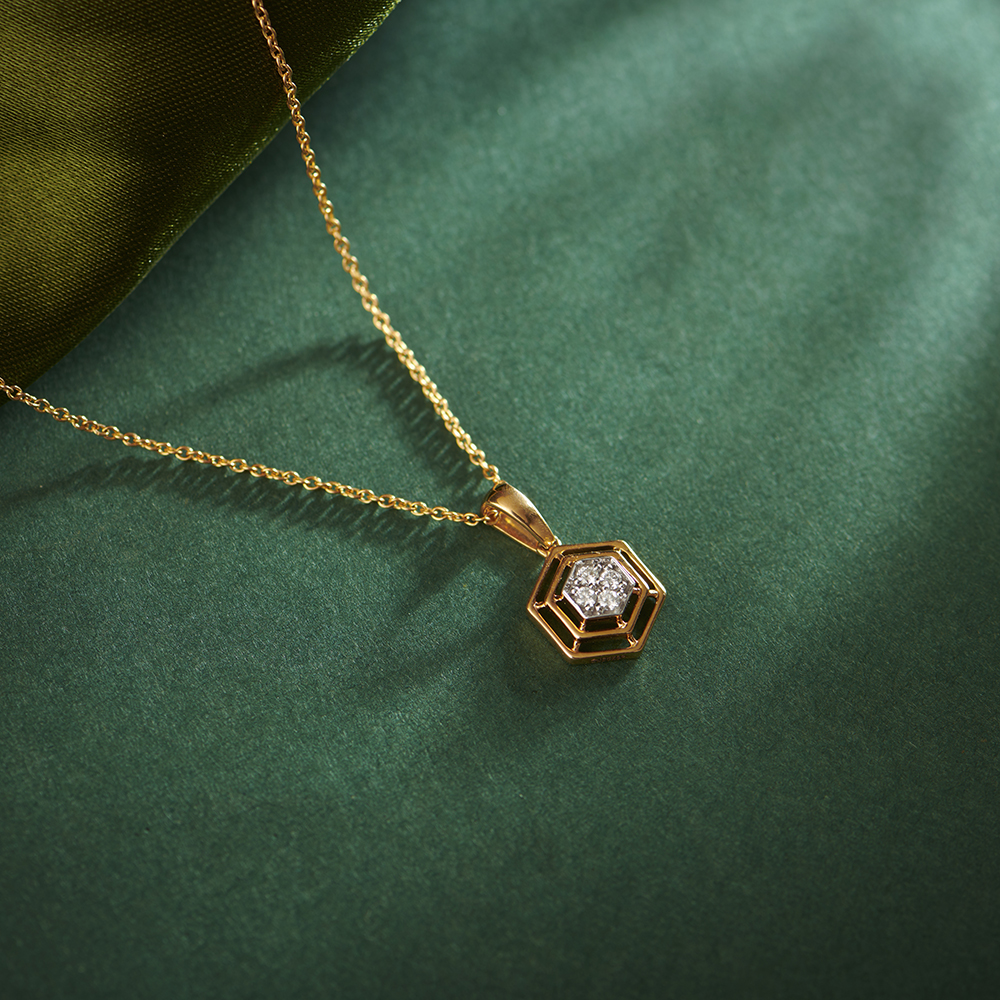 Delicate Web Diamond Pendant with Chain
