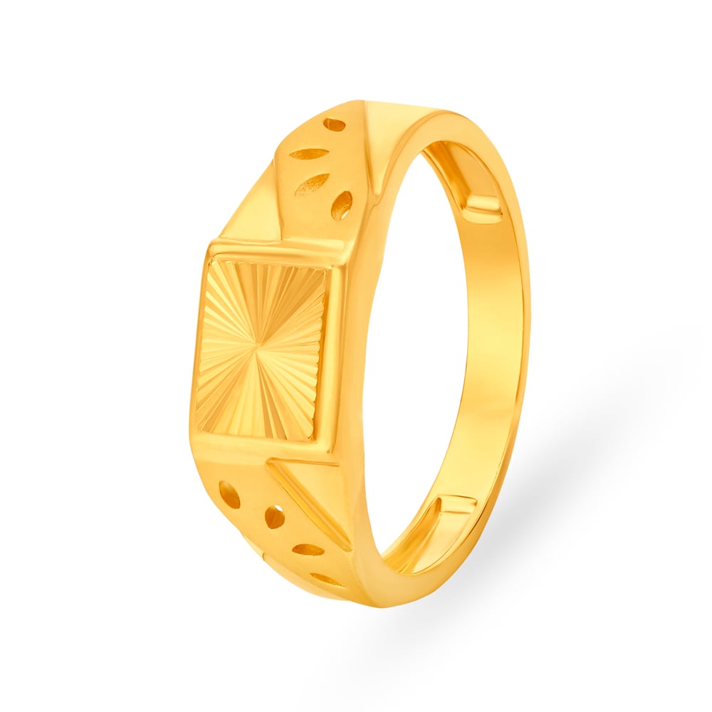 

Striking Cutout Pattern Gold Ring For Men