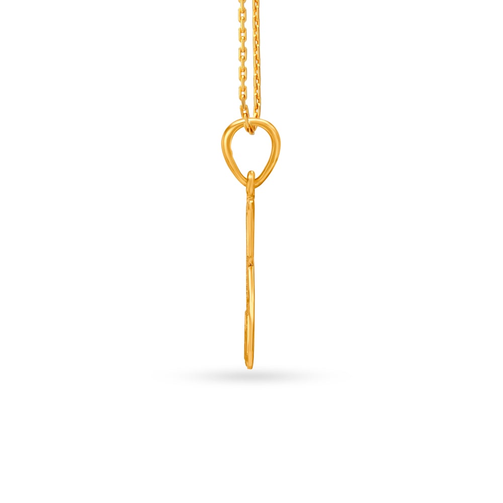 Edgy Letter Gold Pendant,,hi-res image number null