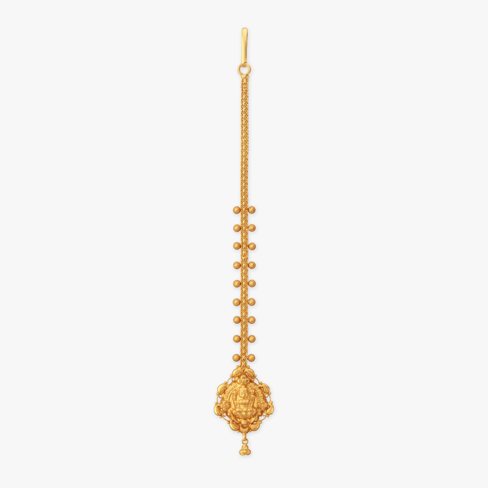 Divine Lotus Gold Maang Tikka,,hi-res image number null