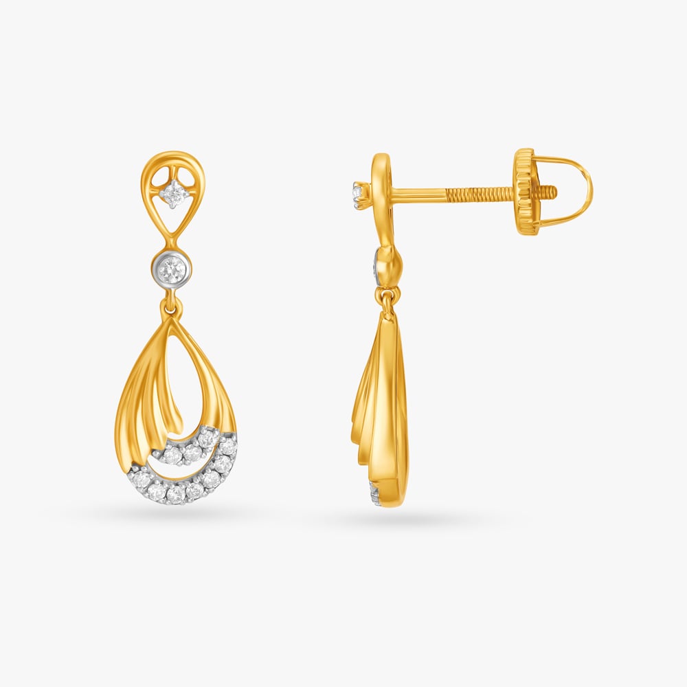 Sophisticated Dainty Diamond Drop Earrings,,hi-res image number null