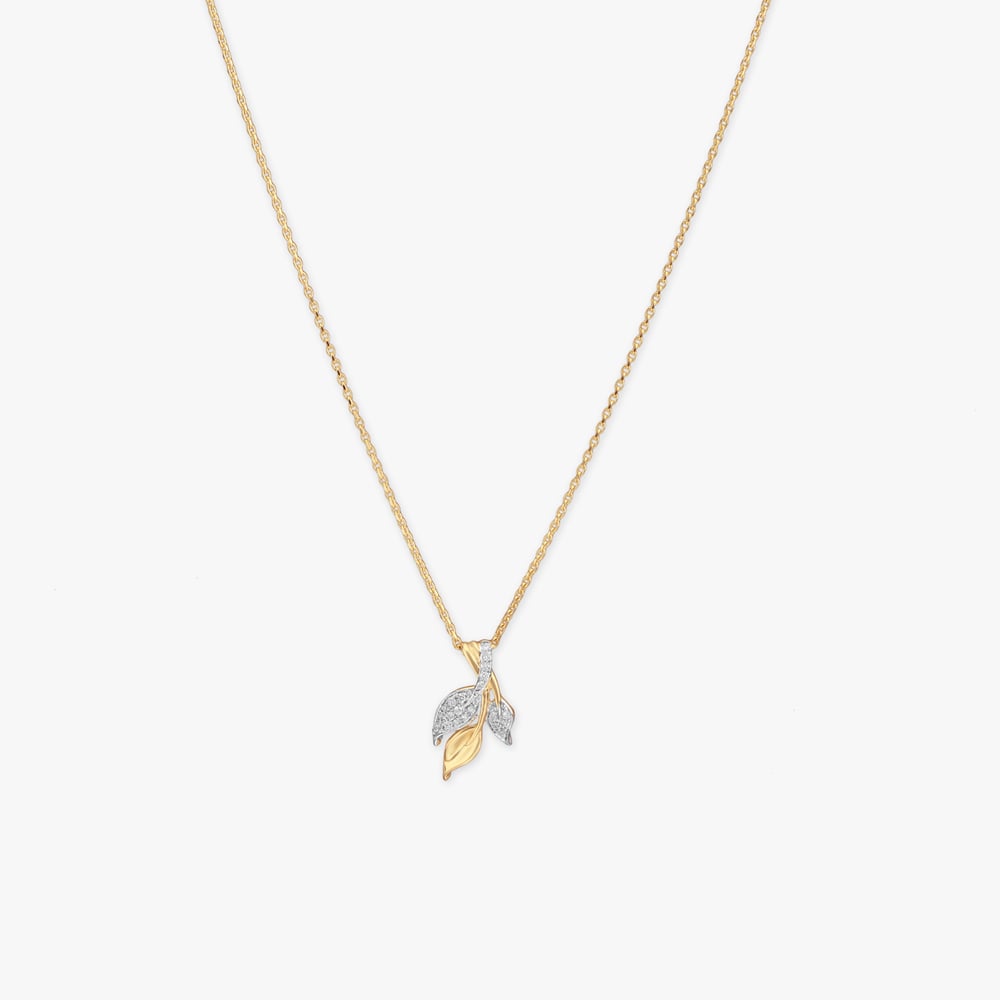 Triple Leaf Diamond Pendant with Chain,,hi-res image number null