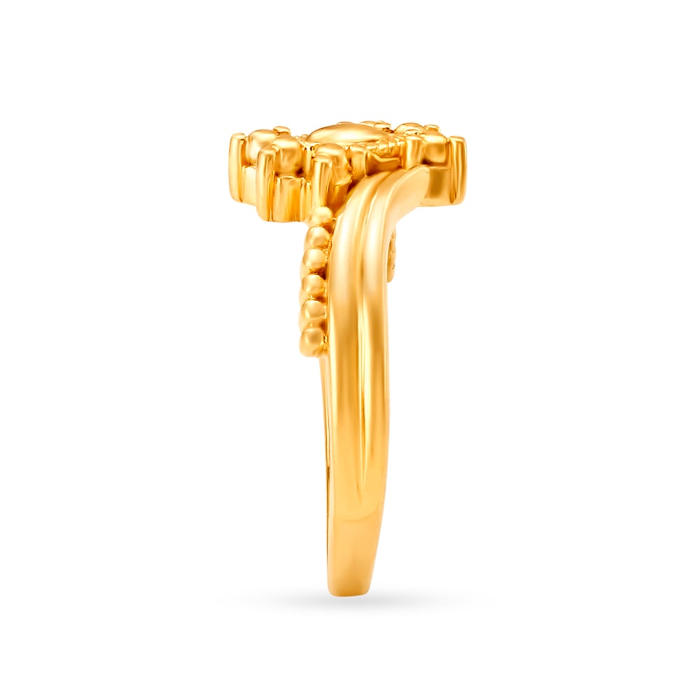 Alluring Gold Beaded Finger Ring,,hi-res image number null