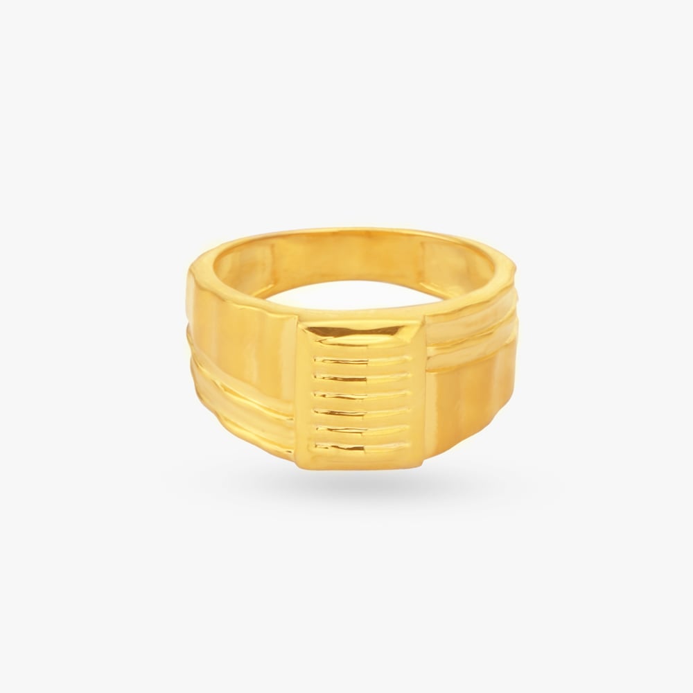Segmented Gold Men's Finger Ring,,hi-res image number null