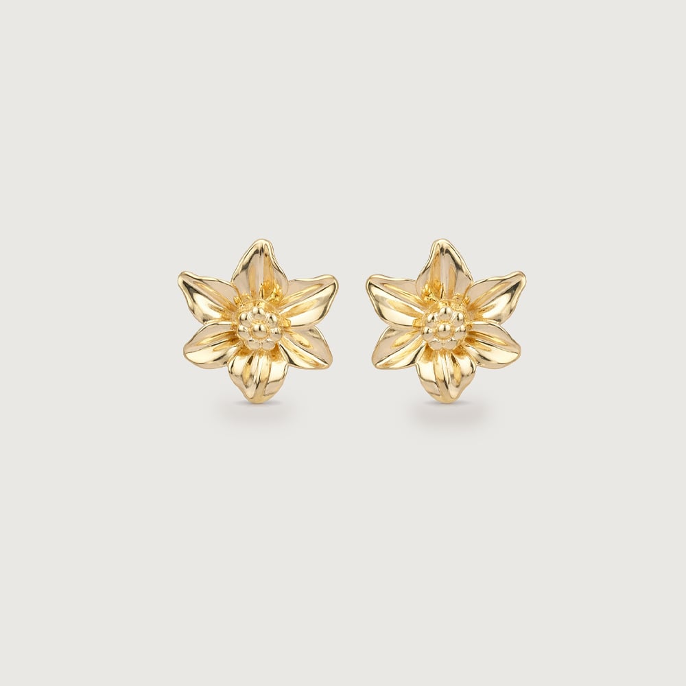 Blooming Radiance Gold Stud Earrings,,hi-res image number null