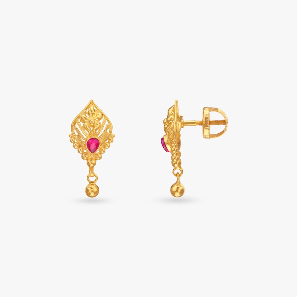 Heirloom Rhombus Gold Pendant and Earrings Set,,hi-res image number null