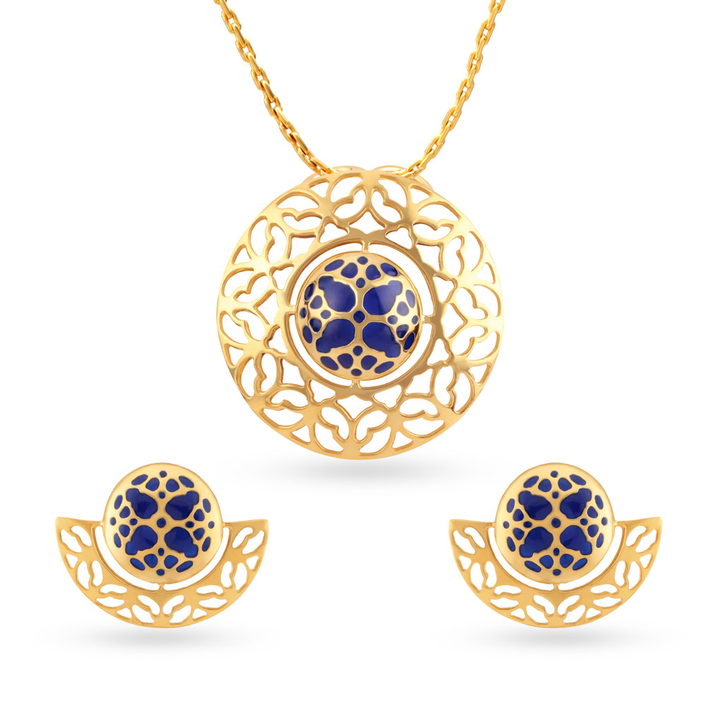 Artistic Gold Pendant Set,,hi-res image number null