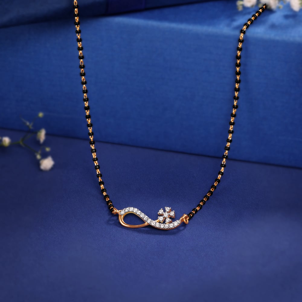 Infinity Floral Diamond Mangalsutra,,hi-res image number null