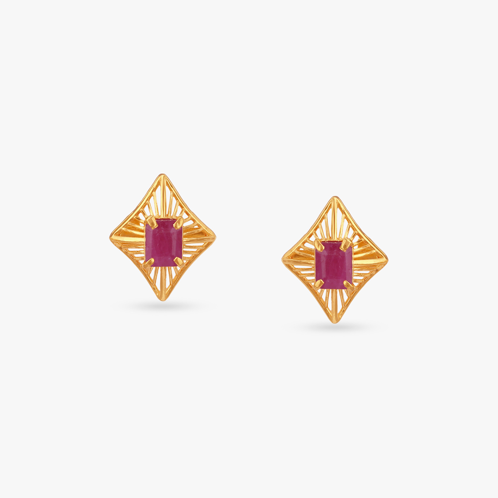 Chic Radiant Ruby Pendant and Earrings Set,,hi-res image number null