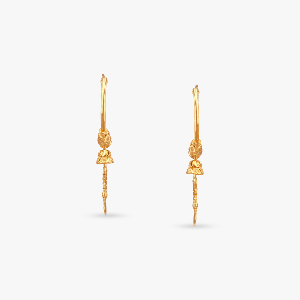 Petite Drop Gold Hoop Earrings,,hi-res image number null