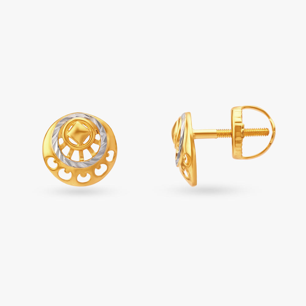 Circular Gold Pendant and Earrings Set,,hi-res image number null