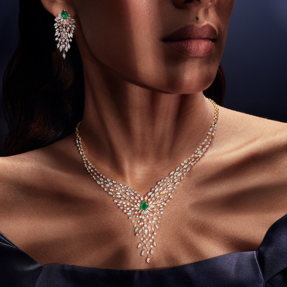 Exquisite Lush Diamond Necklace Set,,hi-res image number null