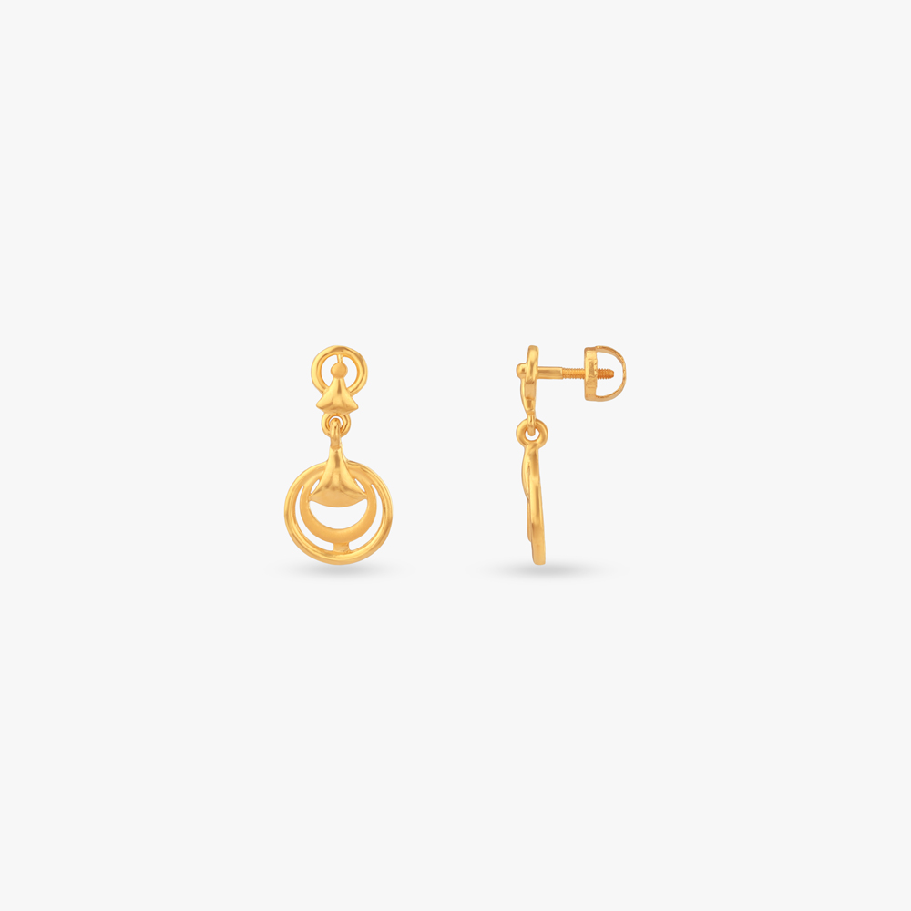 Orbit Grace Gold Drop Earrings,,hi-res image number null