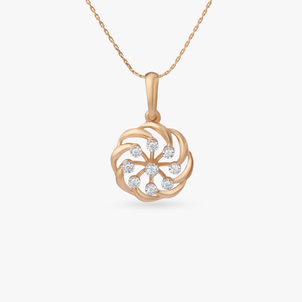 

Spiral Bloom Diamond Pendant