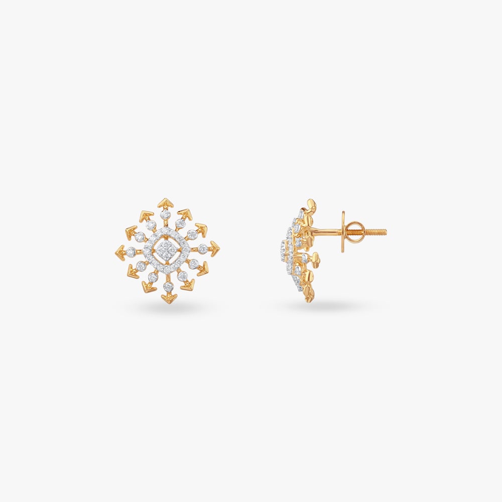 Bold Arrowburst Diamond Stud Earrings,,hi-res image number null