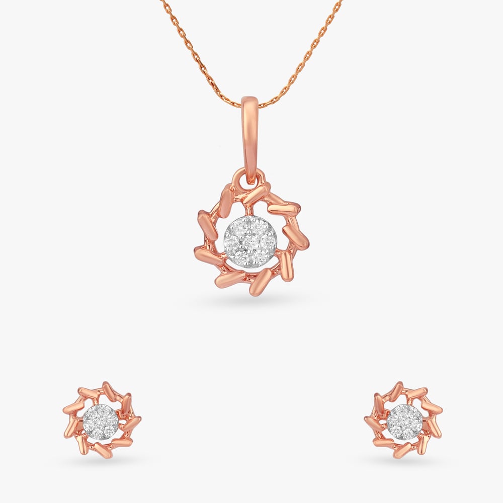 Solar Whirl Diamond Pendant and Earrings Set,,hi-res image number null