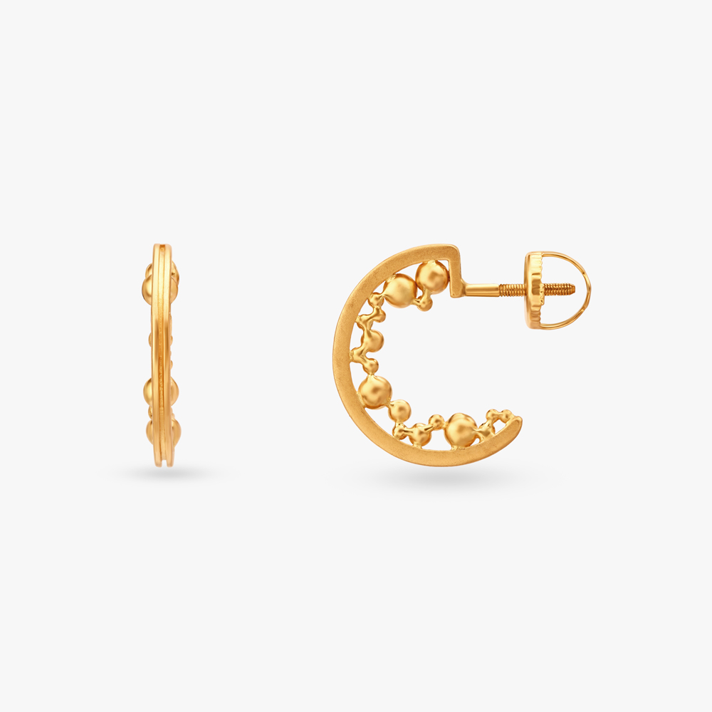 Stylish Gold Hoop Earrings,,hi-res image number null