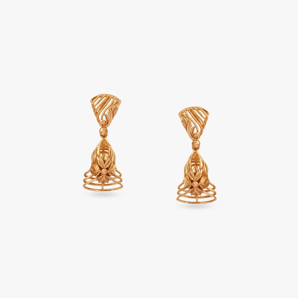 

Timeless Bloom Gold Jhumka Earrings