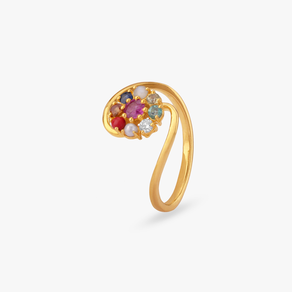 

Swirl Navratna Diamond Ring