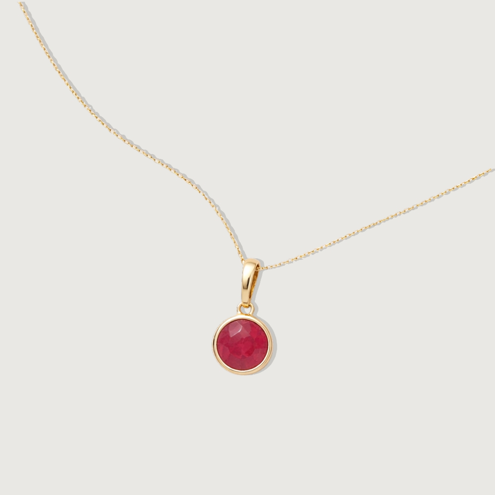 Structured Sleek Ruby Gold Pendant,,hi-res image number null