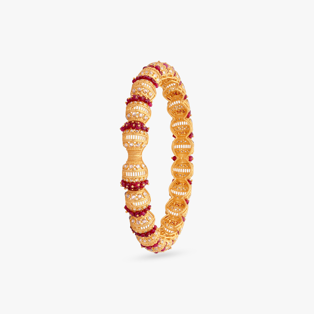 Bunching Interlace Gold Bangle,,hi-res image number null