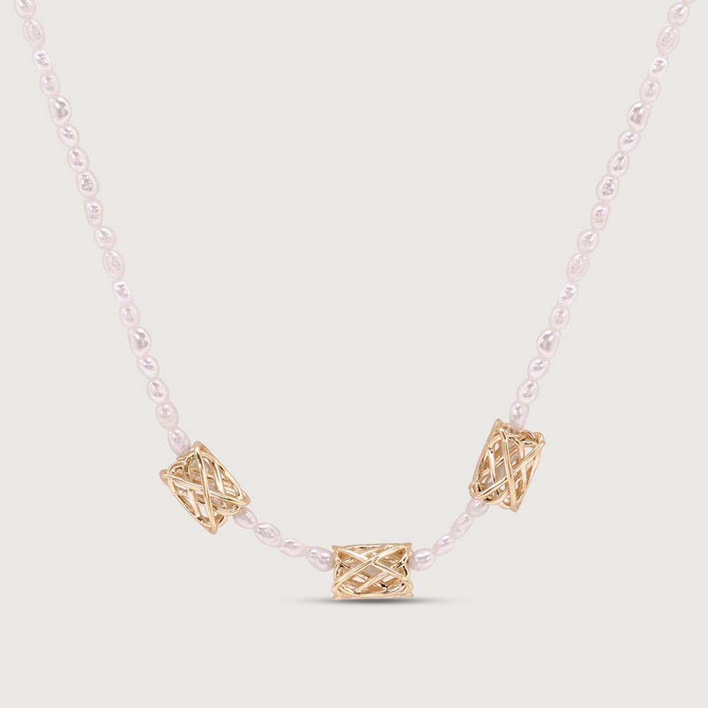Golden Lattice Pearl Chain,,hi-res image number null
