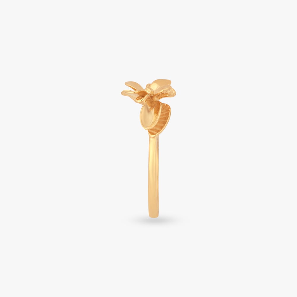 Curved Blossom Gold Ring,,hi-res image number null