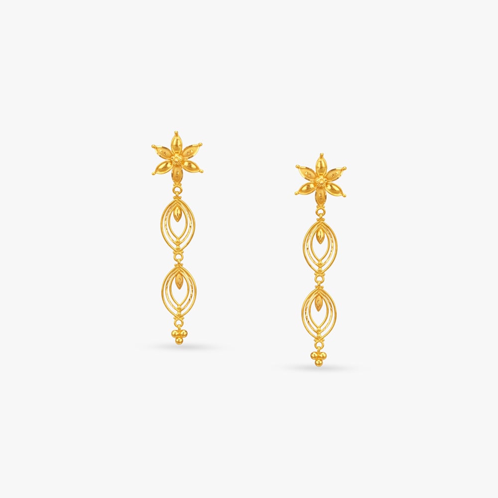 Bloom Trail Gold Drop Earrings,,hi-res image number null