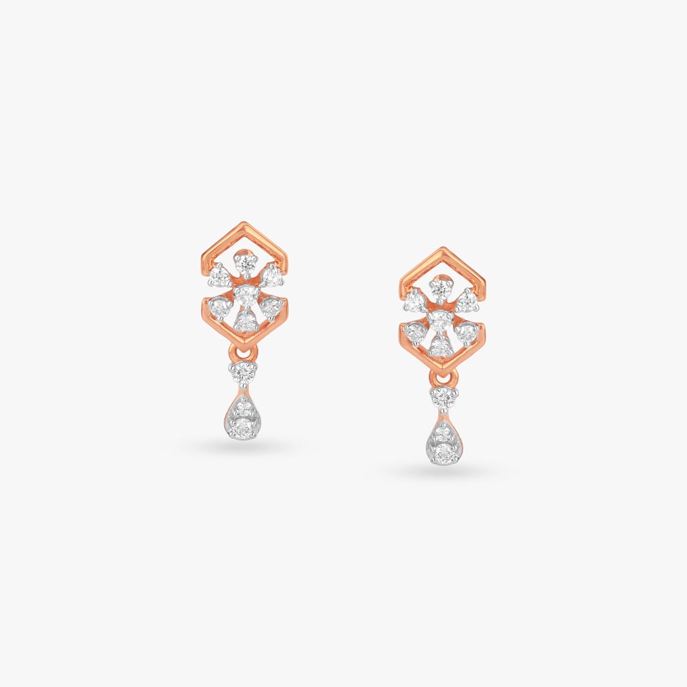 Blossom Grace Diamond Drop Earrings,,hi-res image number null