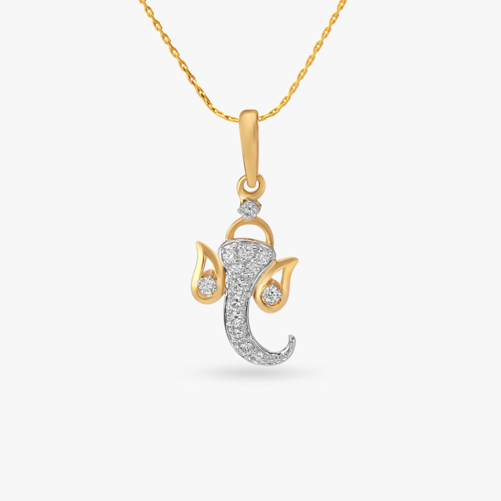 Jai Ganesh Diamond Pendant,,hi-res image number null