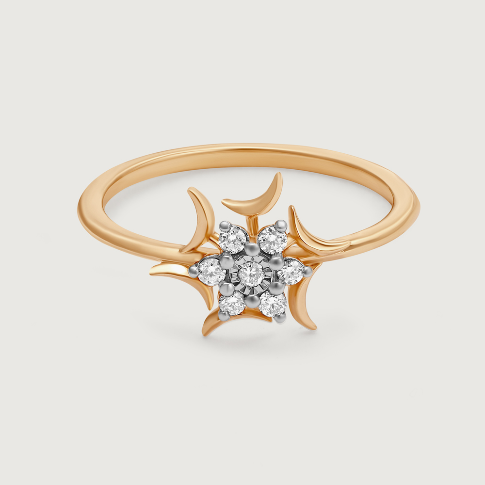 Supernova Shine 14KT Diamond Finger Ring,,hi-res image number null