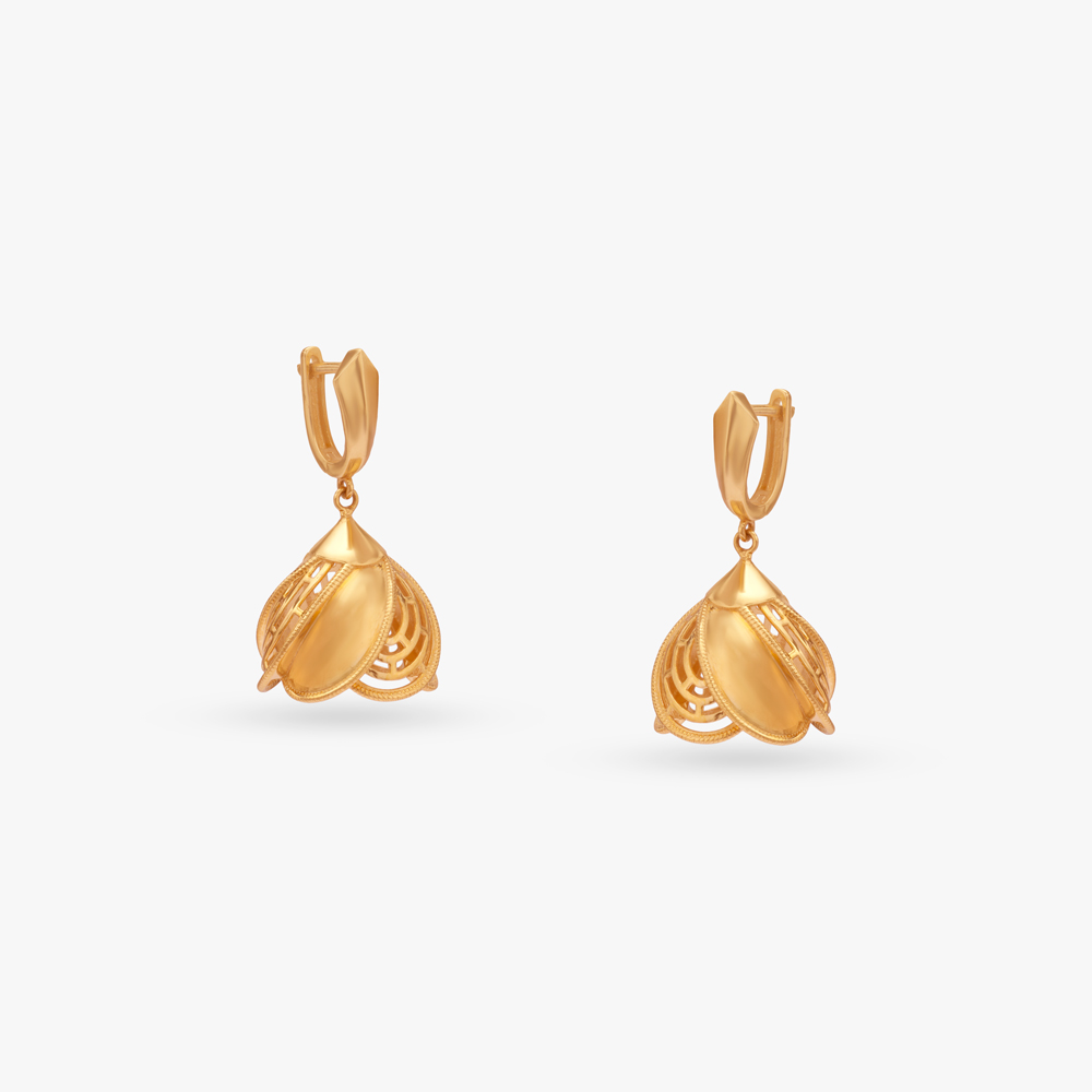 

Floral Fusion Gold Hoop Earrings