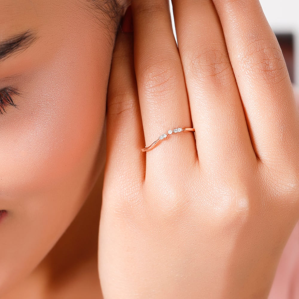 Elaborate Rose Gold Finger Ring