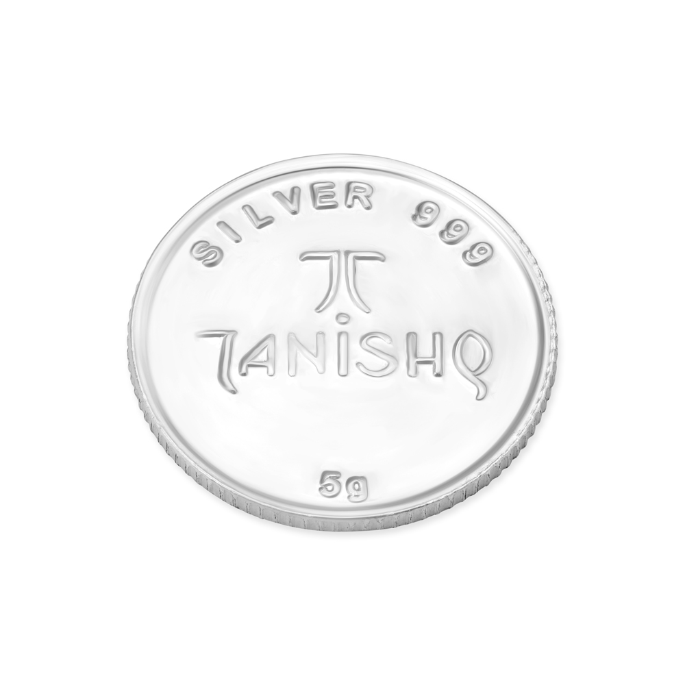 5 Grams Lord Ganesha and Goddess Laxmi Silver Coin,,hi-res image number null