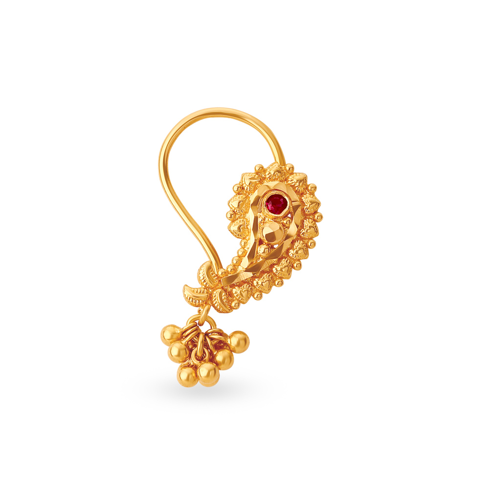 Dainty Floral Gold Nose Pin