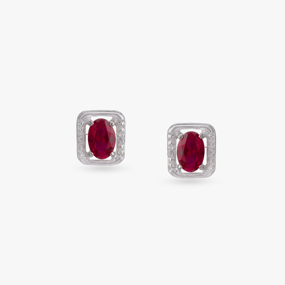 Crimson Regal Silver Pendant and Earrings Set,,hi-res image number null