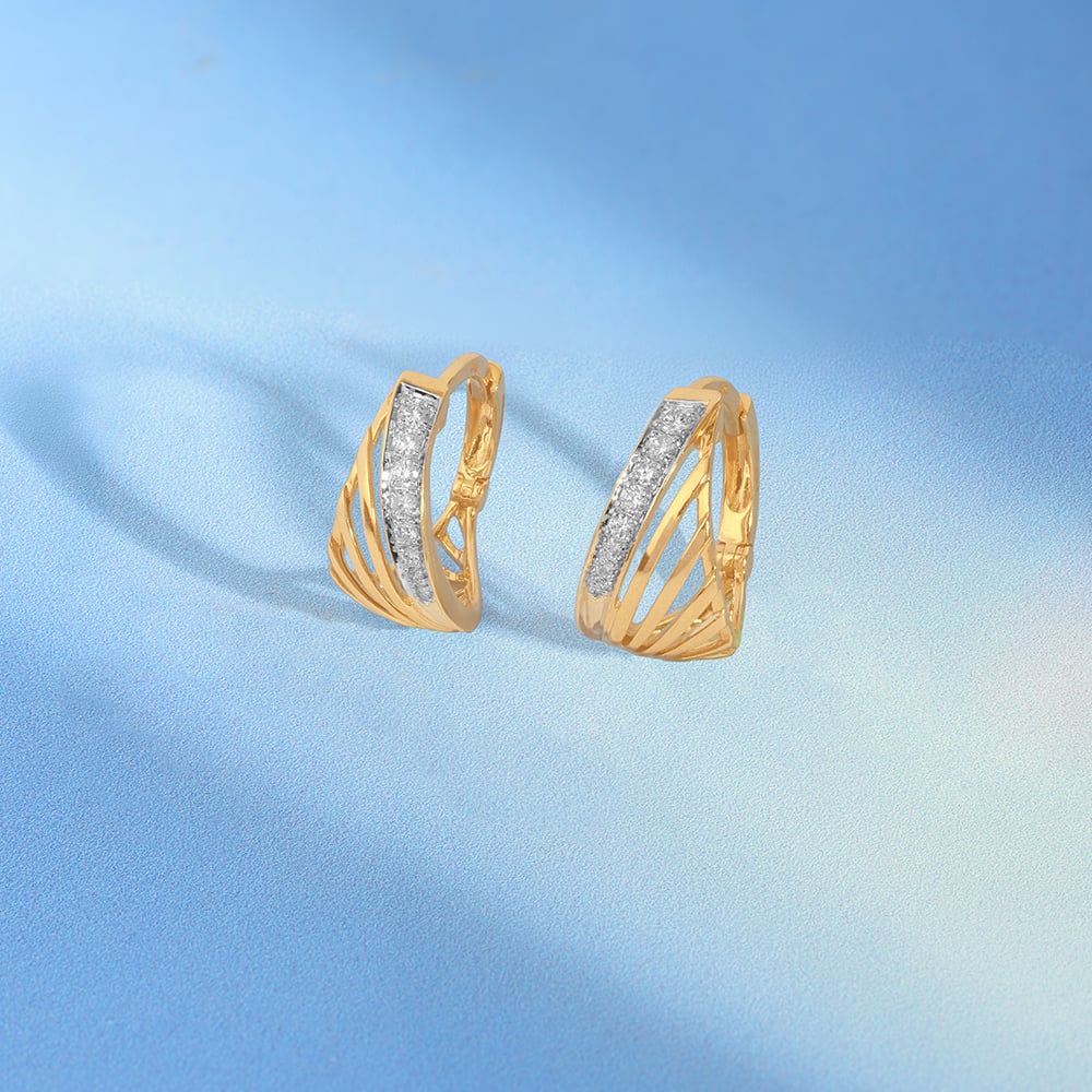 Luminous Arc Diamond Hoop Earrings,,hi-res image number null