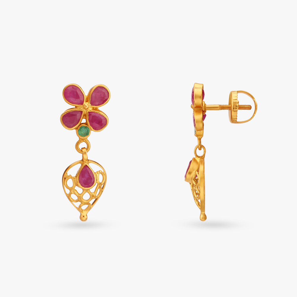 Majestic Gold Pendant with Chain and Earrings Set,,hi-res image number null