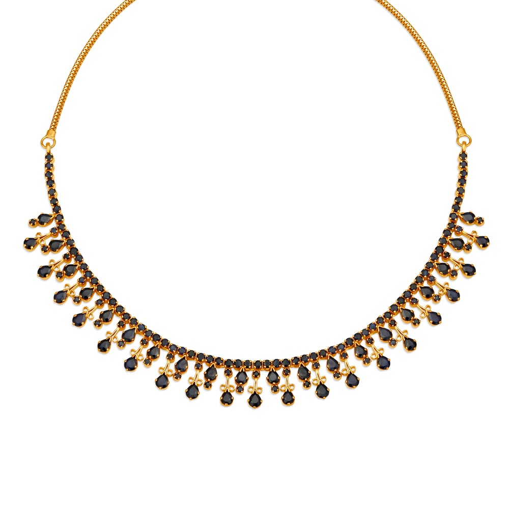 

Pristine Gold Necklace with Sapphires