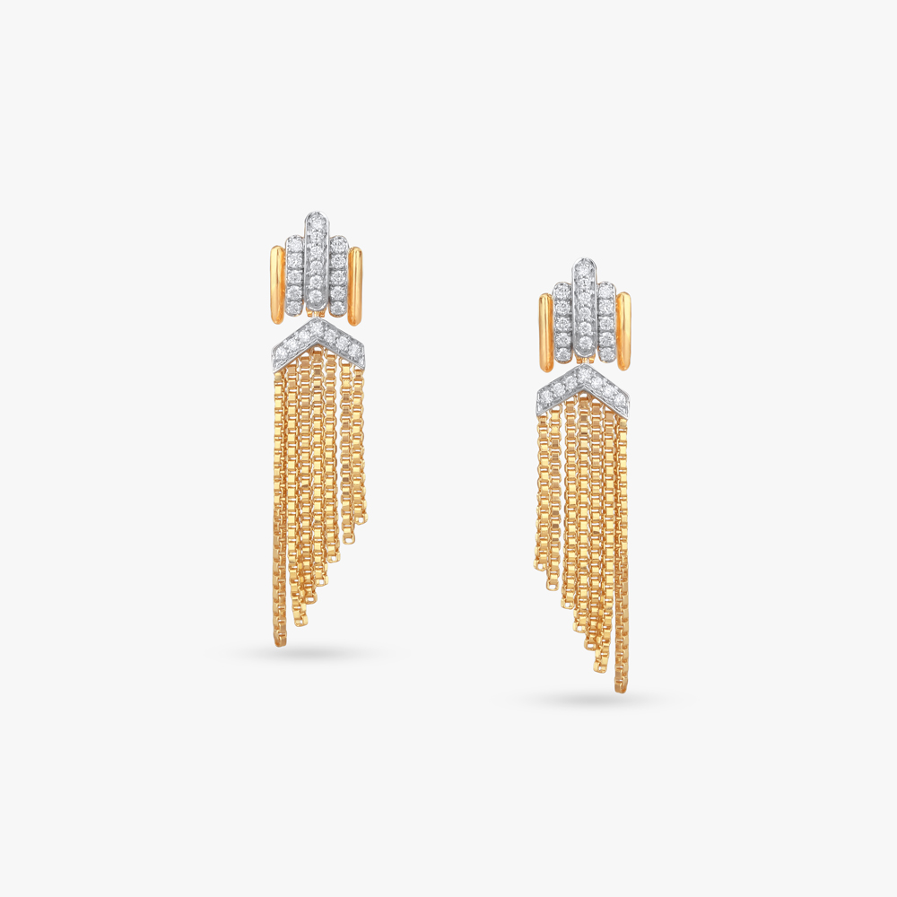 Glamourous Fringe Diamond Drop Earrings,,hi-res image number null