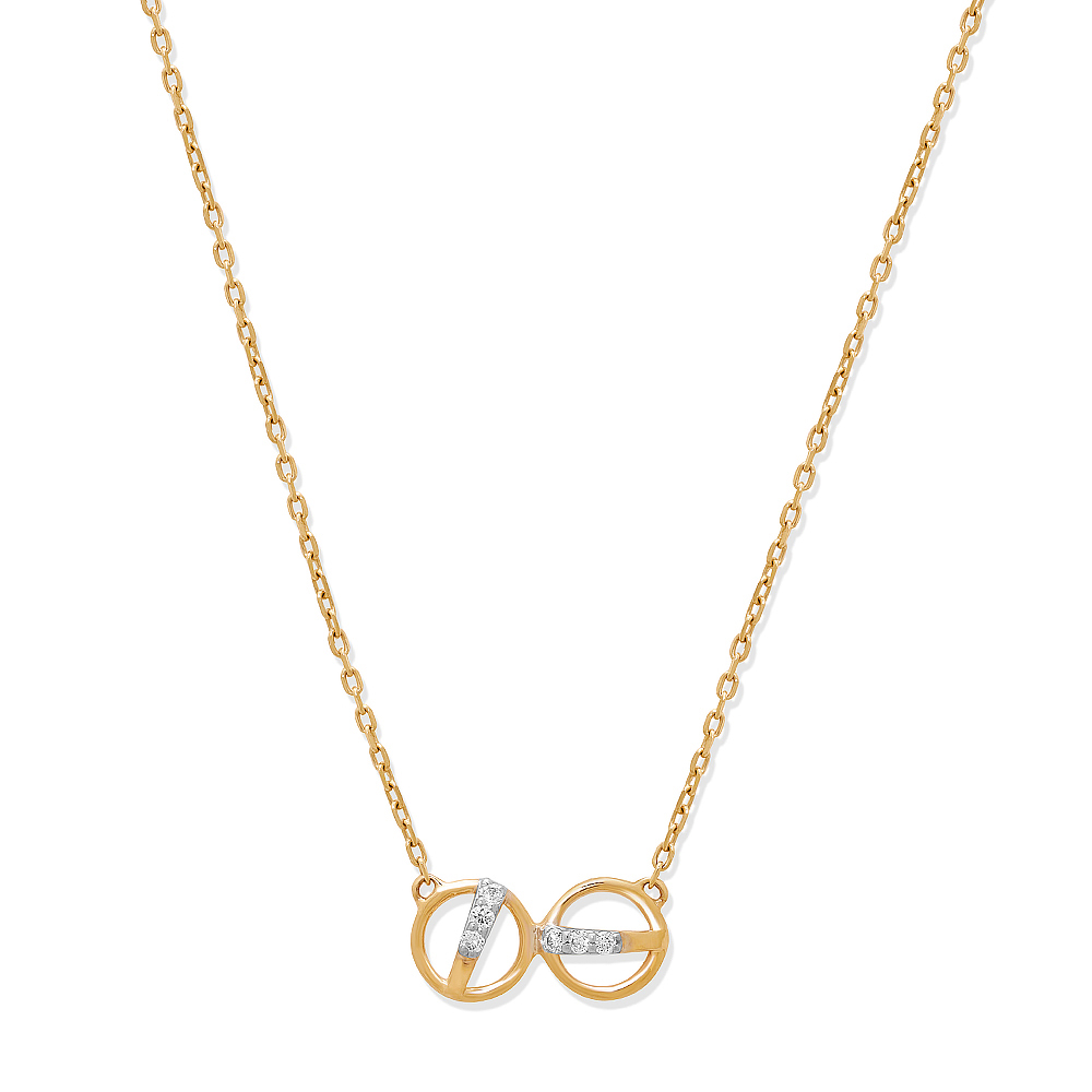 14KT Yellow Gold Delicate Radians Diamond Necklace,,hi-res image number null