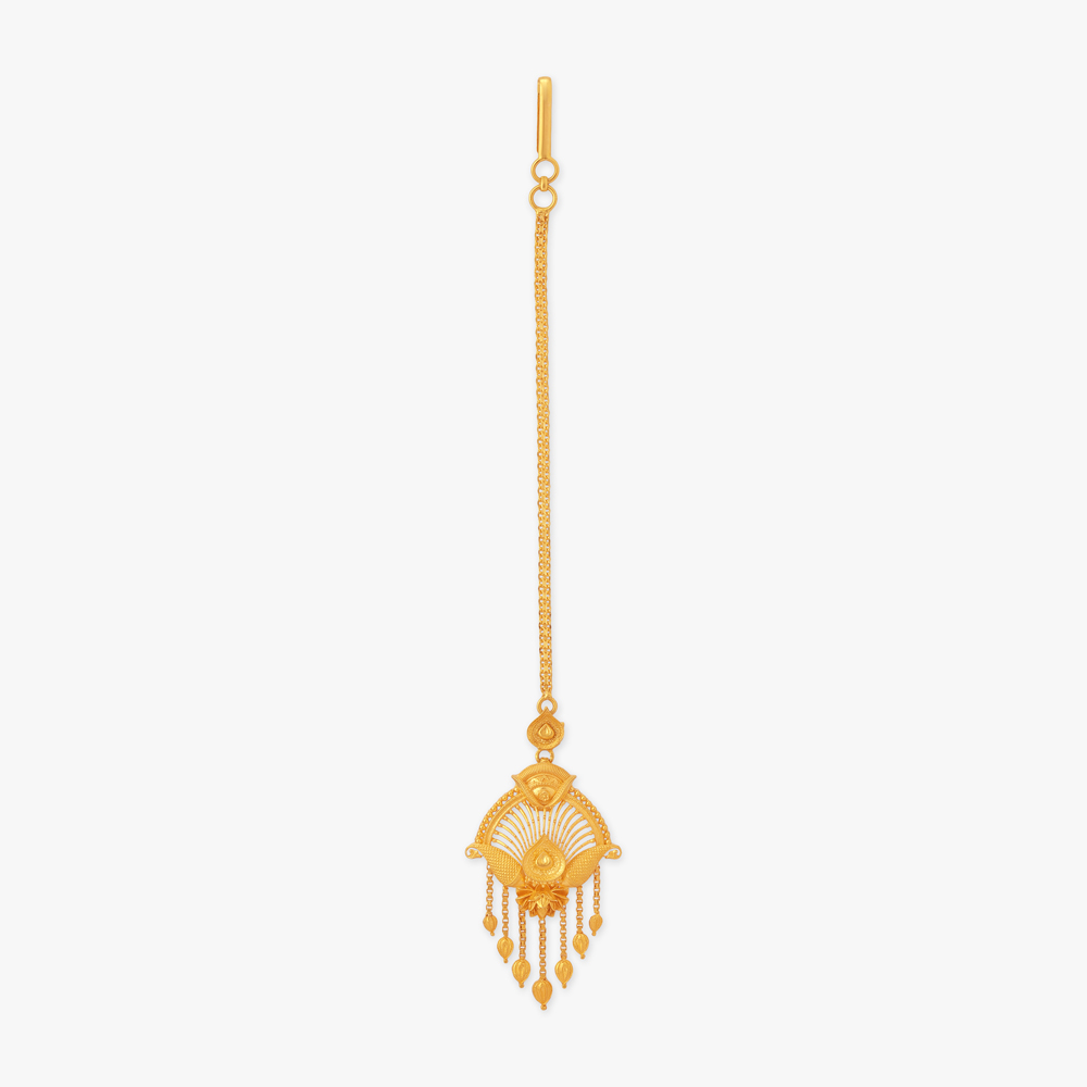 Madhubani Flare Gold Maang Tikka,,hi-res image number null
